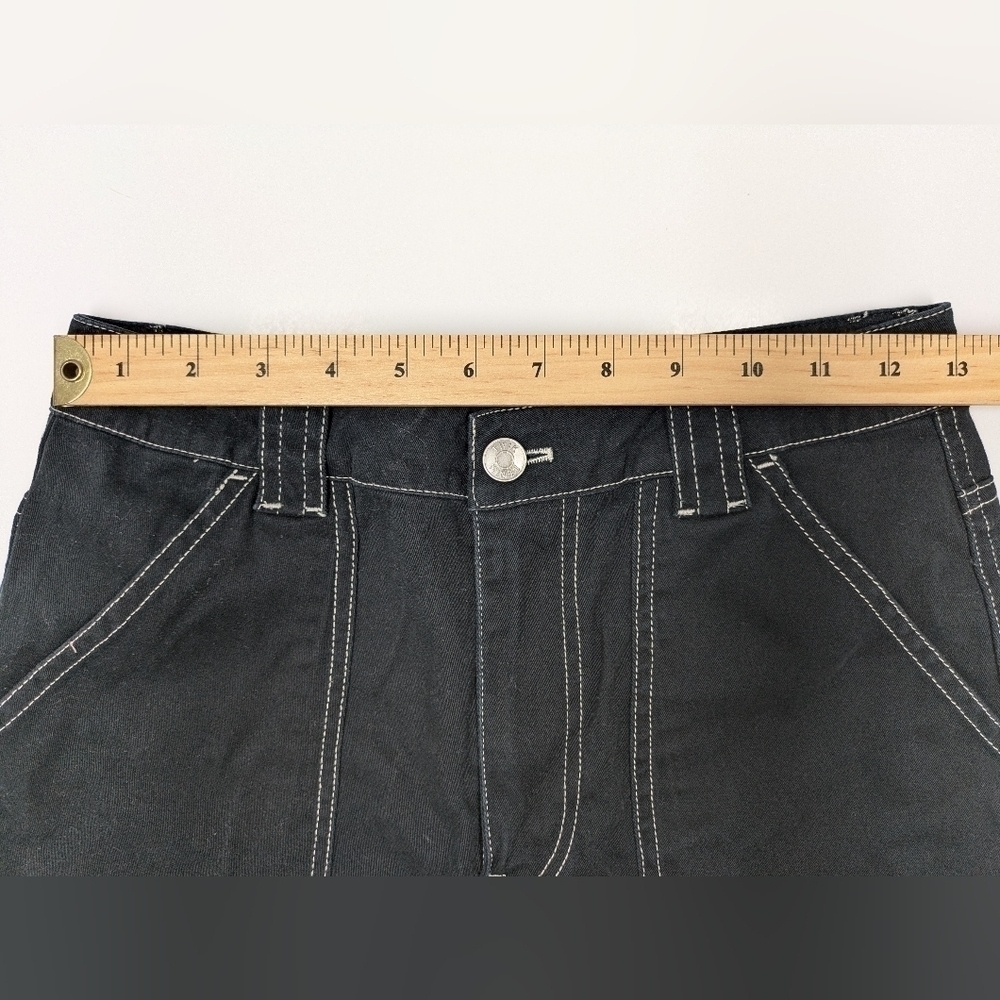 Simons Twik women's straight leg contrasting seam black carpenter pants size S - Picture 9 of 10